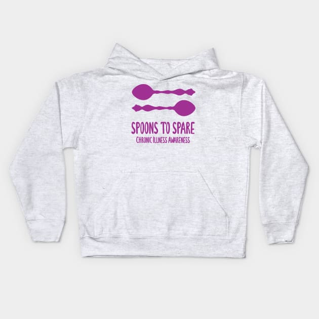 Spoons To Spare - Chronic Illness Awareness (Magenta) Kids Hoodie by KelseyLovelle